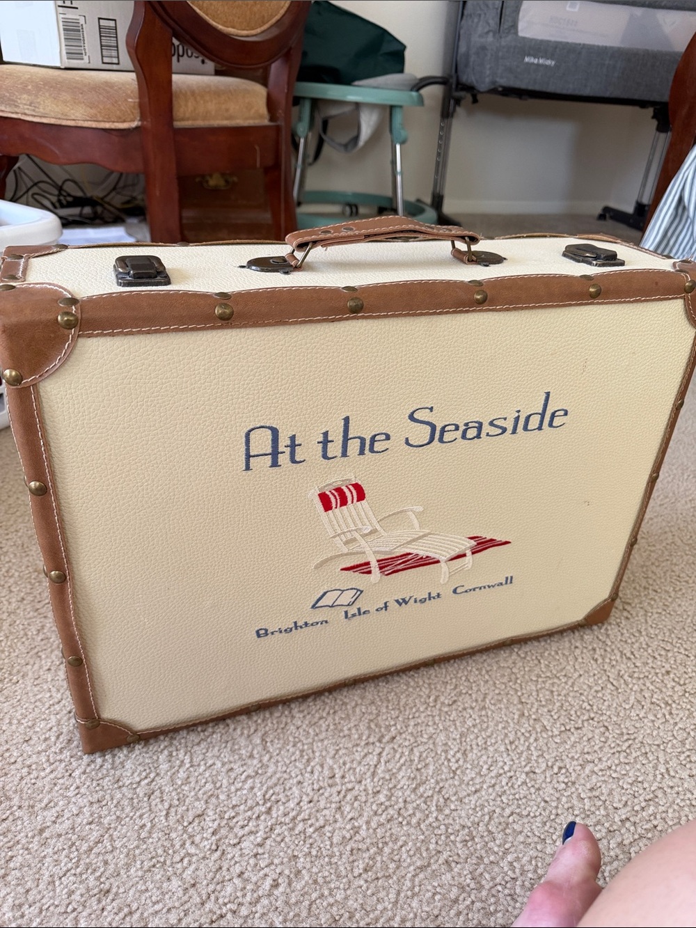 At the Seaside Cream Decorative Storage Trunk